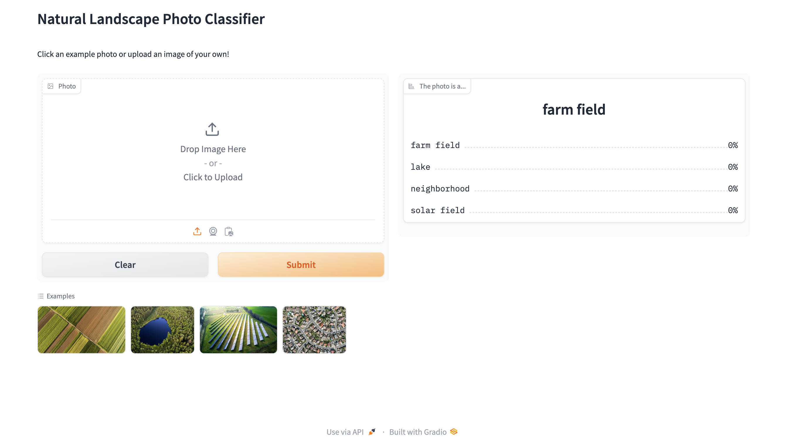 Image of a Natural Landscape Classifier Web App